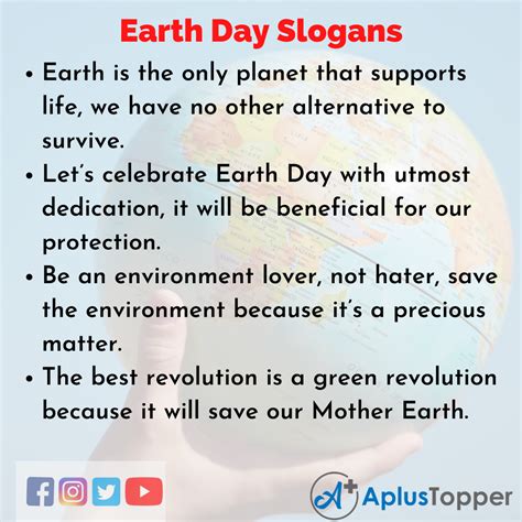 Earth Day Slogans | Unique and Catchy Earth Day Slogans - CBSE Library