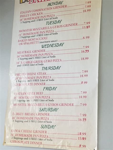 Menu at Eastern Style Pizza pizzeria, Chicago, W Touhy Ave