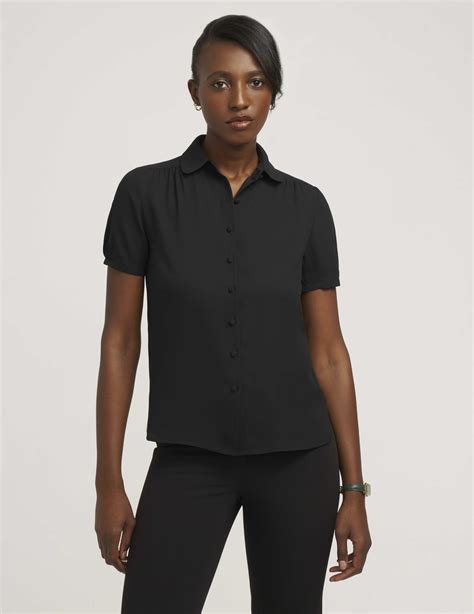 Peter Pan Collar Shirt Black