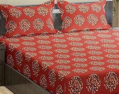 COT PRINTS 100% Cotton 200 TC Double Bedsheet with 2 Pillow Covers ...