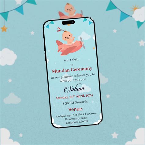 Mundan Ceremony Invitation Video | Baby Flying on Plane | AI-1053 ...