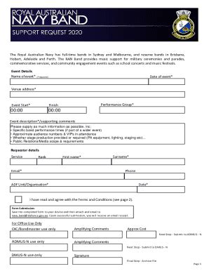 AU RAN Band Support Request Form 2020-2026 - Fill and Sign Printable ...