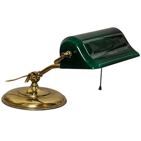 Banker's Desk Lamp with Cased Green Glass Shade at 1stDibs | lamp with ...