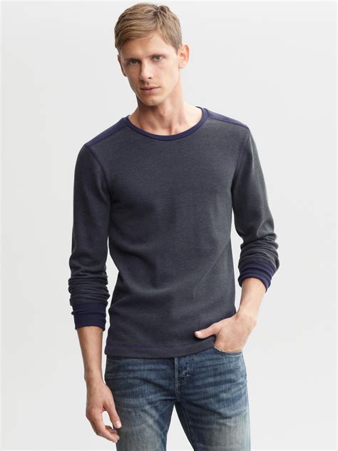 Feeder stripe waffle-knit pullover | Banana Republic