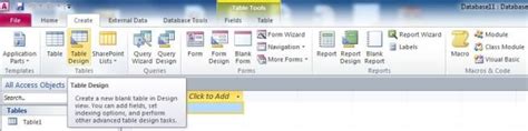 MS Access How to Add a Table in Design View 的图像结果