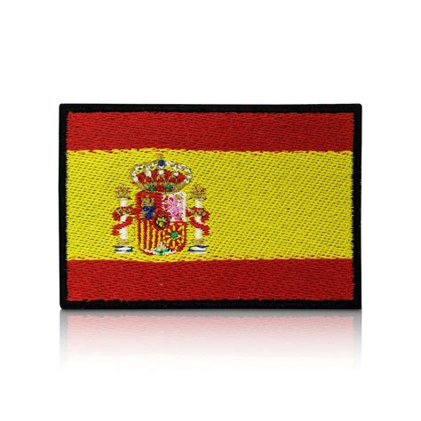 Spain Flag Patch With Hook and Loop Fastener | Spanish Flag Hook and ...