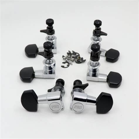 PRS Schaller Minis Phase I Locking Tuner Set - Chrome w/ebony button - John Mann's Guitar Vault