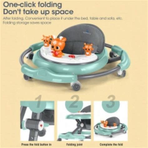 Foldable Baby Walker Stroller Ride On Toy Car Adjustable Play Activity ...