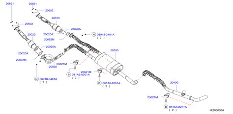 Diagram EXHAUST TUBE & MUFFLER for your 2023 Nissan Versa