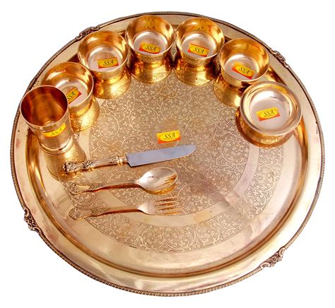 Embossed Karvi Design - Pure Brass Big Maharaja Size (20" Inch) - Desi ...