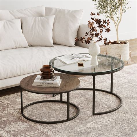 White Gold Round Nesting Coffee Table at Ben Gruner blog