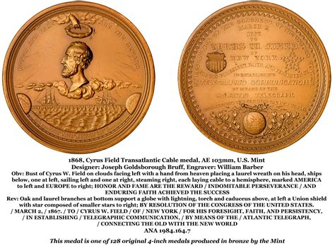 Cyrus W. Field and the Transatlantic Cable - American Numismatic ...