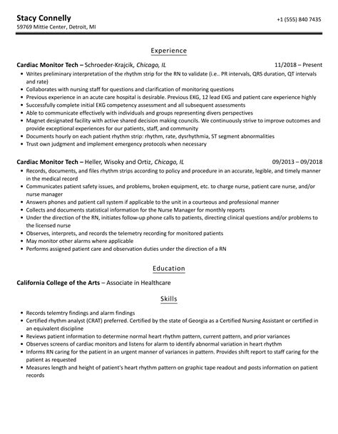 Heart Monitor Technician Job Description at Hilda Lefebre blog