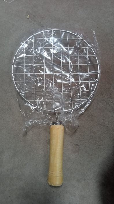 Kitchen Round Stainless Steel Roaster Papad Jali, Barbecue Grill with ...