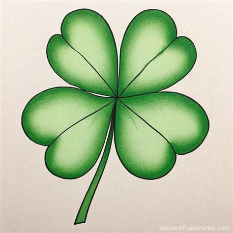Four Leaf Clover Drawing | Stable Diffusion Online