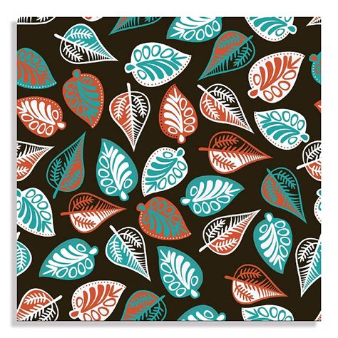 Canvas Wall Art Painting Multicolor Leaves Brown Pattern UnFramed Decor ...