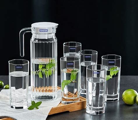 Buy FINSTER Italian Premium Juice & Water Glasses Set of 12 & Jug Set ...