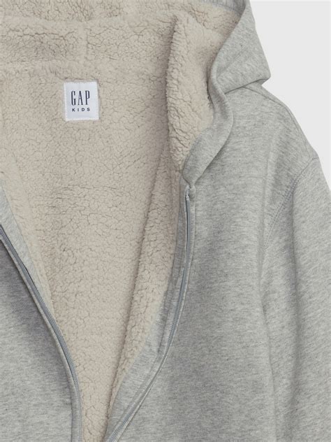 Kids Sherpa-Lined Zip Hoodie | Gap