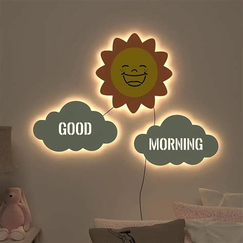 Good Morning Sun Backlit Wooden Wall Décor – Decors Mantra