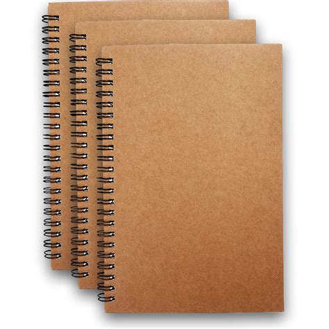 Hicarer 3 Packs Cover Spiral Notebooks Sketch Notebook with Blank ...