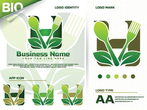 Healthy food letter H logo design with creative green leaf 14064237 Vector Art at Vecteezy