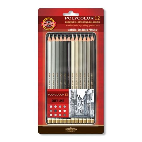 KIN Polycolor Coloured Pencils - Set of 12 - Tin Box| Art Lounge