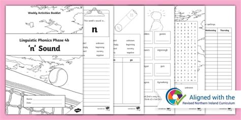 NI Linguistic Phonics Phase 4b 'n' Sound Activities Booklet