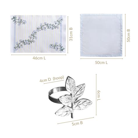 Azzurro Table Linen Hamper With Set Of 6 Napkin Ring Napkins And Table ...