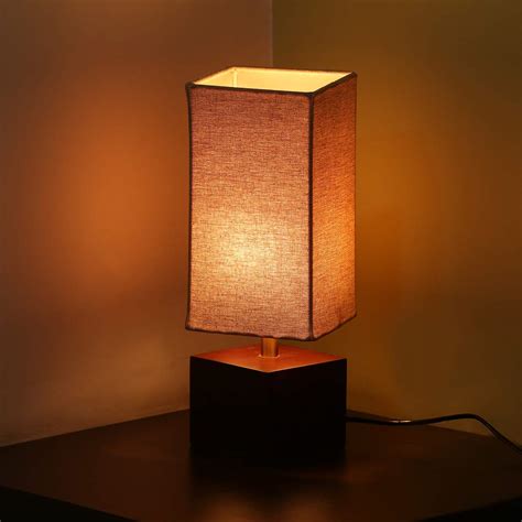 ExclusiveLane Mango Wood, Linen Fibre Table Lamp for Living Room ...
