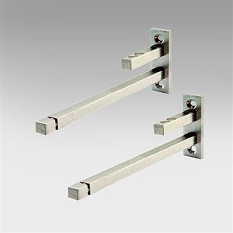 RAB Folding Bracket Heavy Square Stainless Steel(8mm, 4"inch, Silver, 1 ...