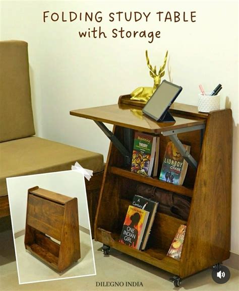 Foldable Study Table With Storage – Dilegno