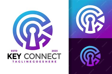 Premium Vector | Letter c key connect colorful logo vector icon illustration