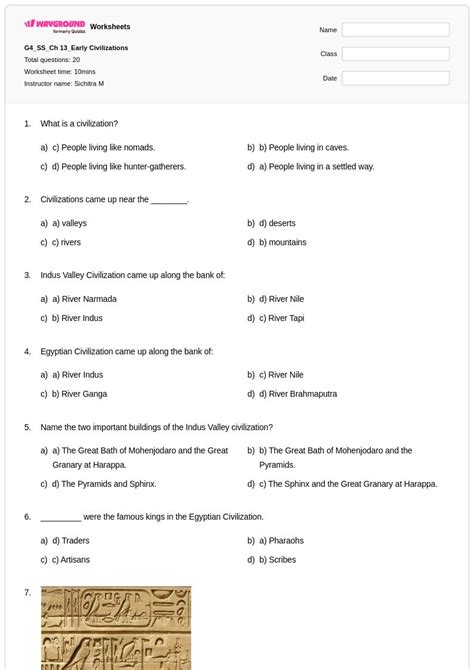 50+ The Indus Civilization worksheets for Class 4 on Wayground | Free ...
