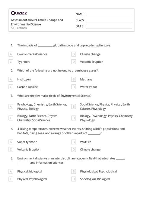 50+ Environmental Science worksheets for 4th Class on Quizizz | Free ...