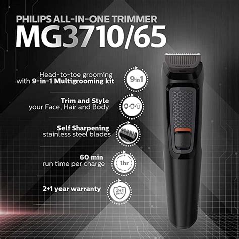 Buy PHILIPS MULTI GROOMING KIT MG3710/65 9-IN-1 (NEW MODEL) ALL-IN-ONE ...