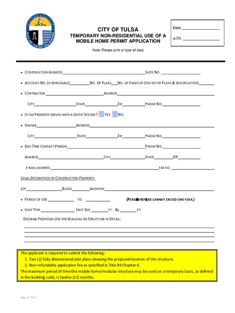 Fillable Online Permit Center - City of Tulsa Fax Email Print - pdfFiller
