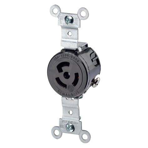Leviton 4710 15 Amp, 125 Volt, L5-15R, 2P, 3W, Single Locking ...