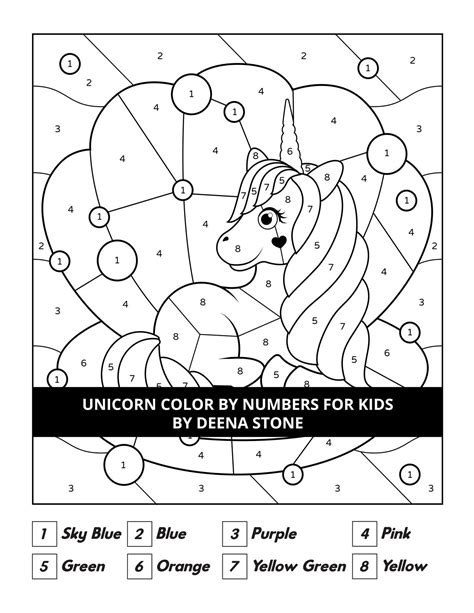 Unicorn Color By Number Sheet at Todd Briggs blog