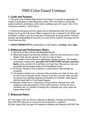 Fillable Online FHS Color Guard Contract Fax Email Print - pdfFiller