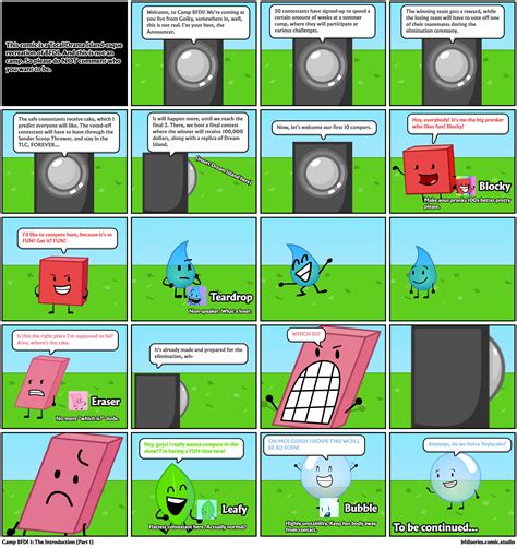 Camp BFDI 1: The Introduction (Part 1) - Comic Studio