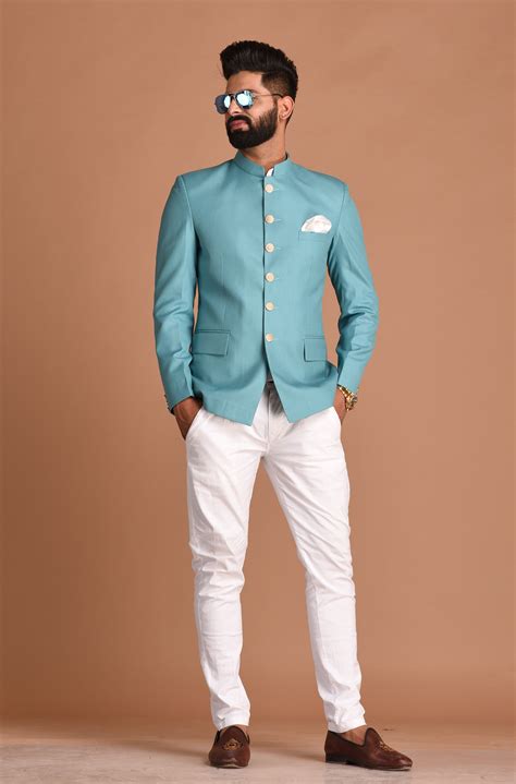 Royal Oxy Blue Jodhpuri Bandhgala With Trouser – Rajanyas