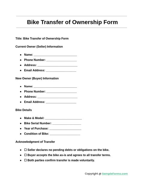 Image result for Transfer Ownership Electronic Form