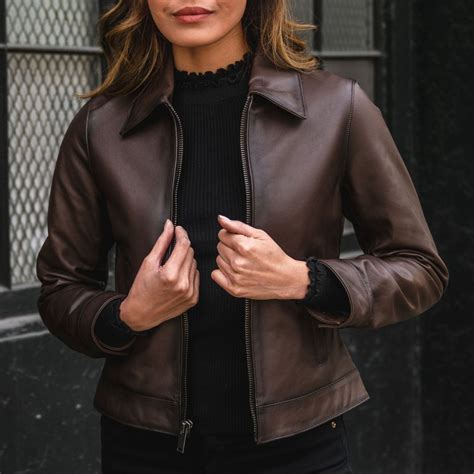 Brown Leather Jackets For Women