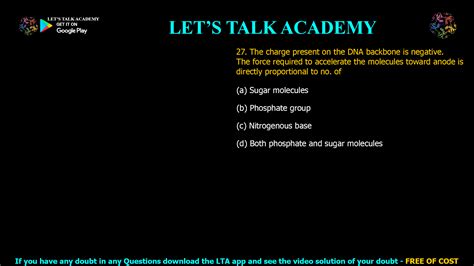 The charge present on the DNA backbone is negative - CSIR NET LIFE ...