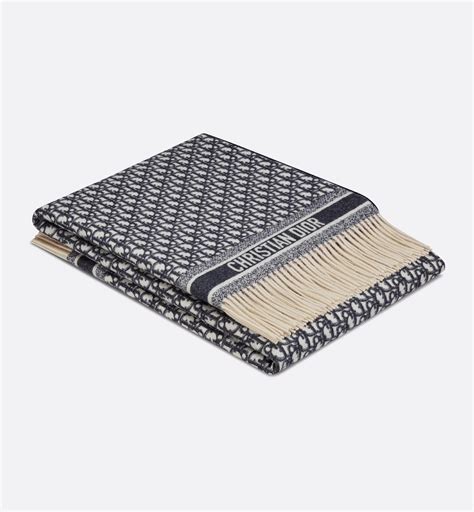 Dior Oblique Blanket Navy Blue Cashmere | DIOR