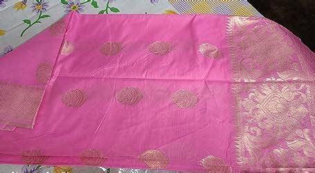 SILK LAND Women's Cotton Kota Silk Gold Copper Zari Saree With ...