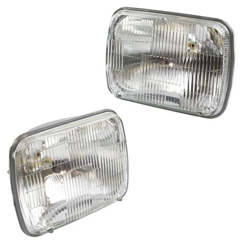 TRQ Sealed Beam Rectangle Headlight Headlamp Pair for Chevy GMC Ford Toyota HLA93557 - Walmart.com