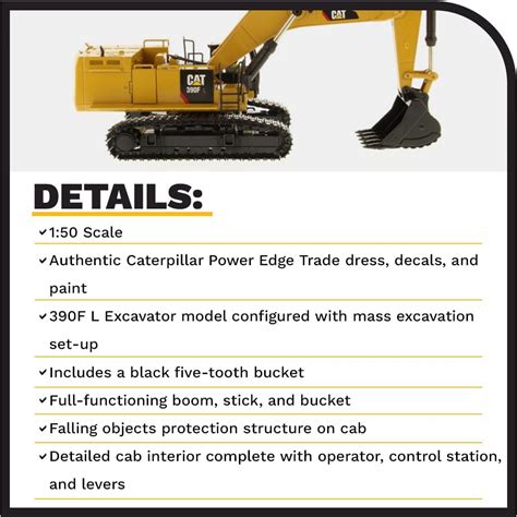 Platz 1:50 Caterpillar 390F L Hydraulic Excavator - India | Ubuy