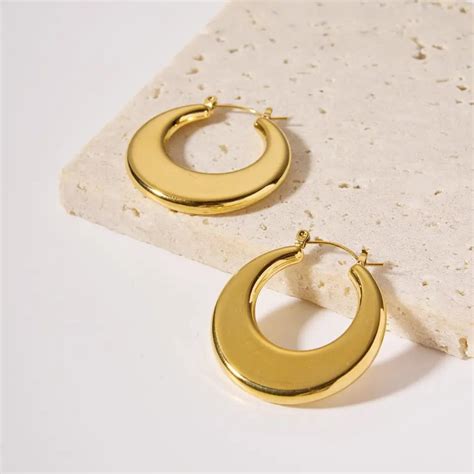 18KT Gold Plated Sophia Hoop Earrings – Atulya Jewellers