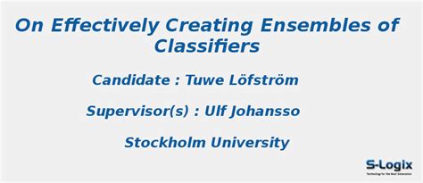 On Effectively Creating Ensembles of Classifiers - PHD Thesis | S-Logix